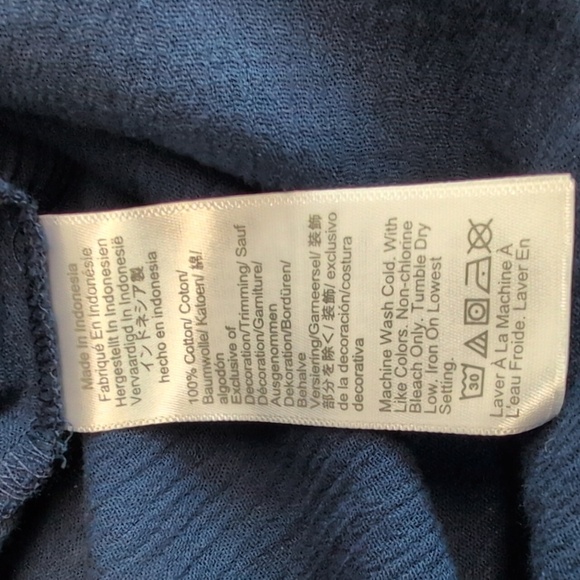 J Crew Navy100% Cotton Blue Faux Wrap Fringe Skirt Size XL NWT - Picture 7 of 7